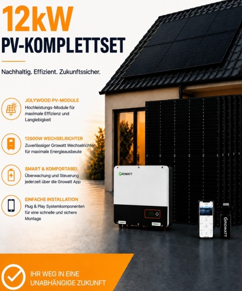 12kW PV-Komplettset mit 12kW Wechselrichter + Jolywood 450W Module