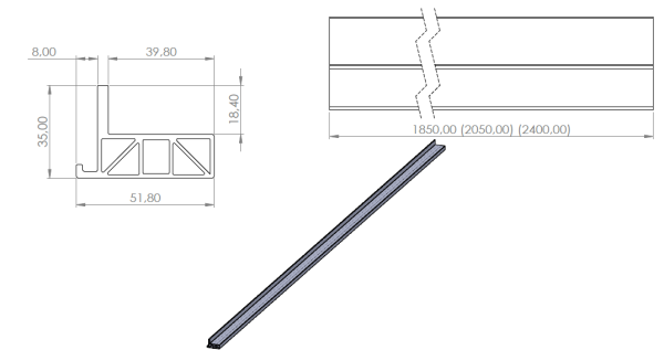 L-Profile Aluminium 2050mm