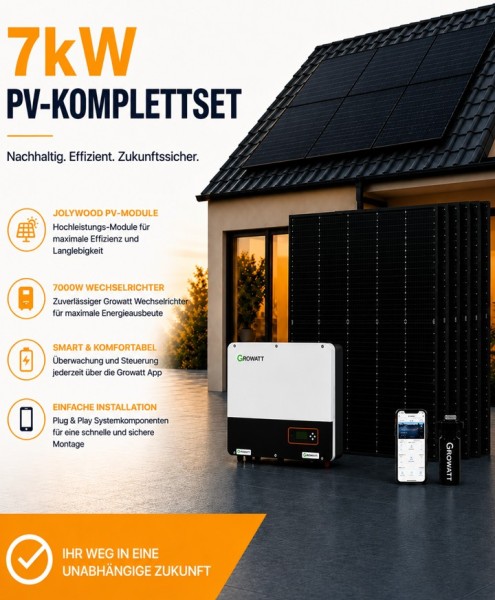 7000W PV-Komplettset mit 7000W Wechselrichter + Jolywood 450W Module