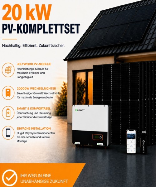 20kW PV-Komplettset mit 20kW Wechselrichter + Jolywood 450W Module