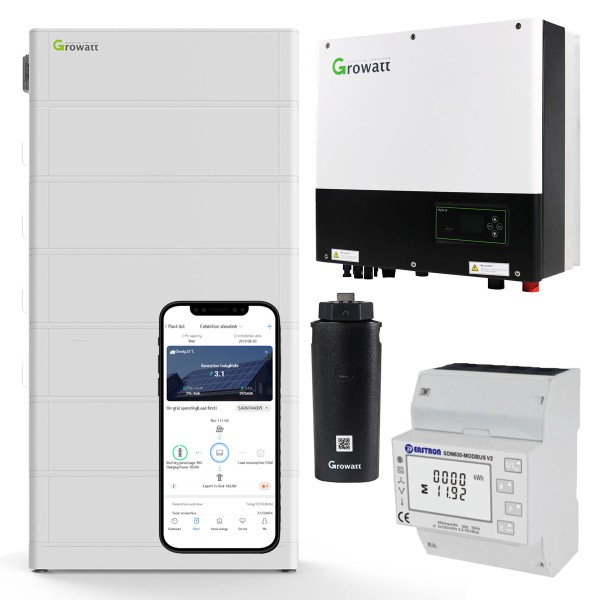 Growatt SET SPH10000TL3-BH-UP 10kW Hybrid Wechselrichter + 15.3kWh Hochvolt Batteriespeicher