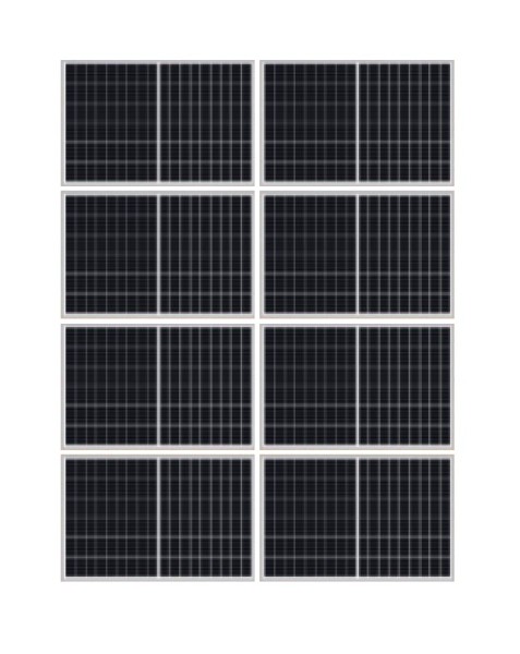 Montage Set Satteldach 4 Reihen 8 Module Black Edition