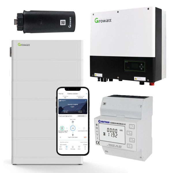 Growatt SET SPA10000TL3-BH-UP 10kW Batteriewechselrichter + 17,92 kWh Hochvolt Batteriespeicher